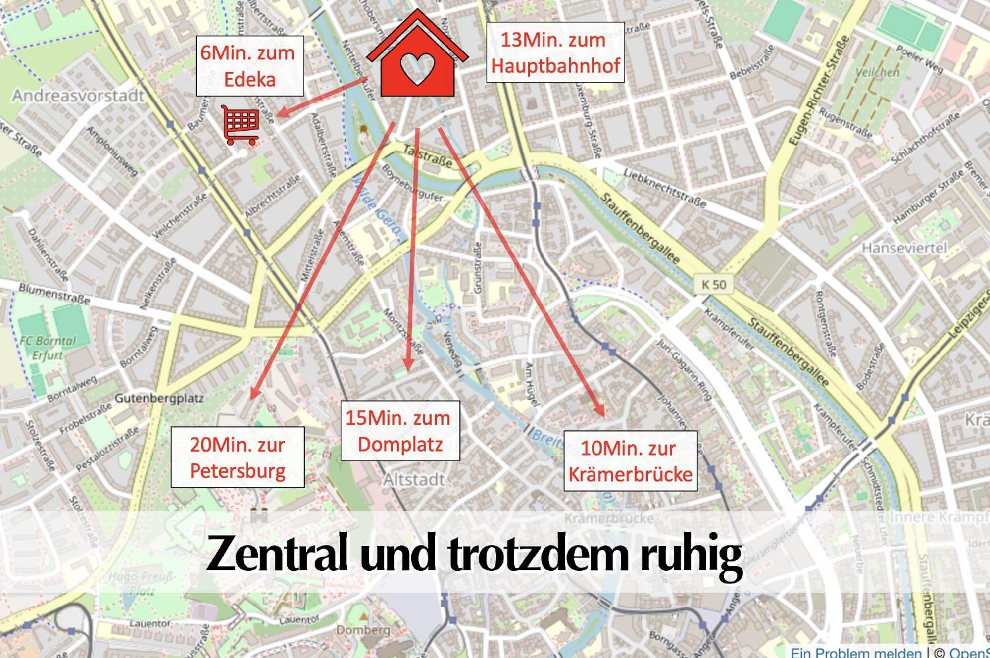 Stadtperle Am Plaetschernden Wasser - 50M2 2R Malerische Fewo In Top Lage 埃尔福特 外观 照片